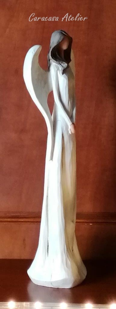 VELKÝ ANDĚL HERMÍNA - SOŠKA 40 CM - POLYSTONE