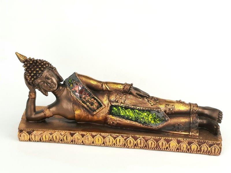 SOŠKA BUDDHA LEŽÍCÍ MEDITUJÍCÍ vel. 8,5 x 19 cm 