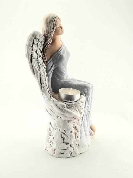 SOŠKA SÁDROVÝ ANDĚL - SVÍCEN 25 cm