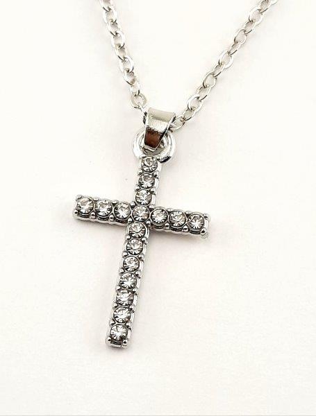 KŘÍŽEK CRISTAL WHITE - NÁHRDELNÍK