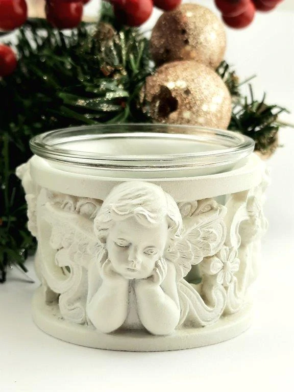 SVÍCEN PRO ČAJOVOU SVÍČKU ANDĚL RELIÉF