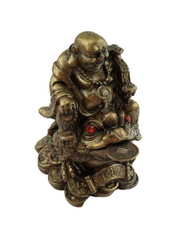 BUDDHA NA ŽÁBĚ HOJNOSTI - FENG SHUI SOŠKA 7 cm