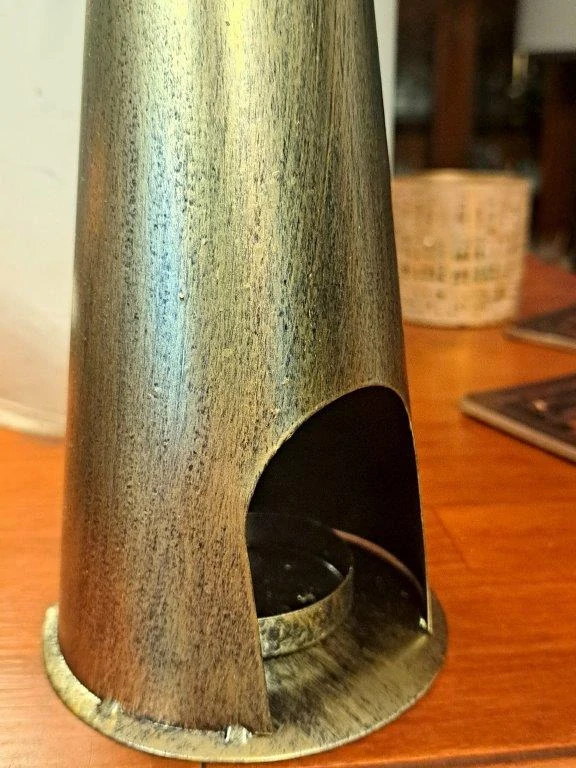 PLECHOVÝ ANDĚL ZLATÝ, SOŠKA / SVÍCEN 40 cm