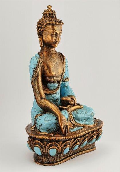 SOŠKA GUATAMA BUDDHA - ZLATO TYRKYSOVÁ 26 CM
