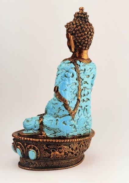 SOŠKA GUATAMA BUDDHA - ZLATO TYRKYSOVÁ 26 CM