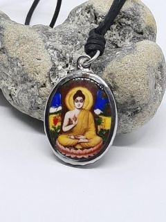 BUDDHA MEDAILONEK / NÁHRDELNÍK emailovaná ocel