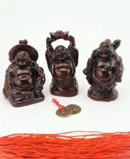 SOŠKA BUDDHA PRO ŠTĚSTÍ A HOJNOST - SADA 3 ks vel. 5,5 cm