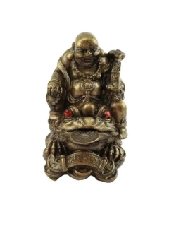 BUDDHA NA ŽÁBĚ HOJNOSTI - FENG SHUI SOŠKA 7 cm