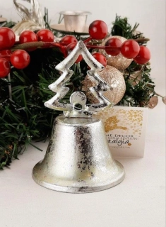 PLECHOVÝ ZVONEK NOSTALGIE - STROMEK, vel. 9,5 CM